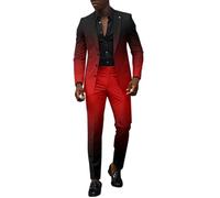 Costume Homme 2 Pièces Slim Fit Smoking Revers Causal d'affaires Formel Veste 3 Boutons Vintage Confort Blazer Veste et Pantalon pour Cérémonie Mariage Business
