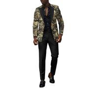 Costume Homme 2 Pièces Slim Fit Smoking Revers Causal d'affaires Formel Veste 3 Boutons Vintage Confort Blazer Veste et Pantalon pour Cérémonie Mariage Business