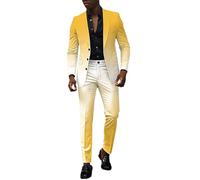 Costume Homme 2 Pièces Slim Fit Smoking Revers Causal d'affaires Formel Veste 3 Boutons Vintage Confort Blazer Veste et Pantalon pour Cérémonie Mariage Business