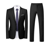 Costume Homme 2 pièces Slim Fit Smoking Simple Poitrine à Deux Boutons, Men Suits 2 Piece pour Mariage Business Fête Confort Blazer Veste et Pantalon Grande Taille Costumes Et Vestes