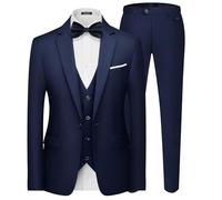 Costume Homme 3 Pièces Slim Fit Mariage Smoking Formel Business Un Bouton | Revers Cranté Un Bouton Couleur Unie Confort Elégant Veste, Gilet et Pantalon de costume