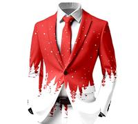 Costume Homme Blazer Chic Et Elegant Blazers Deguisement De Noel Veste Smoking Déguisement Père Noël Adulte Croisé pour Déguisements Adultes Vestes Blaser Pere Costard Decontracte Costumes Mariage,XL