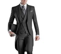 Costume Homme Costume de Mariage 3 pièces for Homme, Smoking de marié, Costume de Bal Formel, Ensemble à la Mode(Dark Grey,XX-Large)