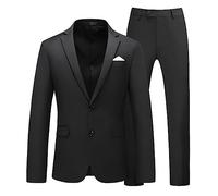 Costume Homme Grande Taille Costume 2 Pieces, Blazer Homme Tenue d'affaires Slim Fit Coupe Droite Manches Longues Revers Bouton Tenue Formelle Classique Mode Basique