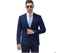 Costume Homme grande taille uni de slim Marque Luxe VêTements Masculin XHC46 Bleu marine XS