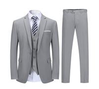 Costume homme Un Boutons Mode Slim fit Trois Pièces Elégant Business Mariage - Gris Clair - XL