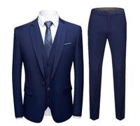 Costume Homme uni de Marque Luxe VêTements Masculin WZC1288G12 Bleu marine XXXL