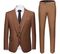 Costume Homme uni de Marque Luxe VêTements Masculin WZC1288G7 Café XXL