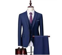 Costume Homme uni de Marque Luxe VêTements Masculin XHC1347 Bleu marine2 XS