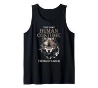Costume Humain Amusant de Loup avec Citation d'animal féroce Débardeur