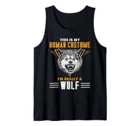 Costume Humain Amusant de Loup avec Citation d'animal féroce Débardeur