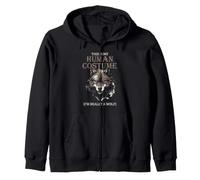 Costume Humain Amusant de Loup avec Citation d'animal féroce Sweat à Capuche