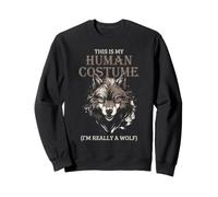 Costume Humain Amusant de Loup avec Citation d'animal féroce Sweatshirt