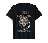 Costume Humain Amusant de Loup avec Citation d'animal féroce T-Shirt