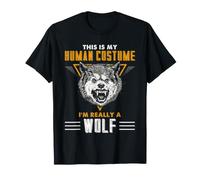Costume Humain Amusant de Loup avec Citation d'animal féroce T-Shirt