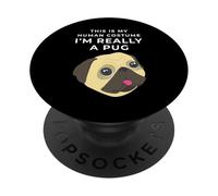 Costume Humain I'm Really a Carlin, Chien Amusant et rigolote pour Halloween PopSockets PopGrip Adhésif