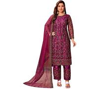 Costume indien pakistanais Sharara Palazzo Shalwar Kameez Dupatta, Rose 1, 46 Plus
