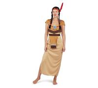 P’TIT CLOWN - 86764 - Costume Indienne Femme - Costume pour Adulte - Parfait pour Carnaval, Fêtes Costumées et Évènements à Thème - Complet et Réaliste - Polyester - Taille S/M