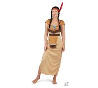 P’TIT CLOWN - 86764 - Costume Indienne Femme - Costume pour Adulte - Parfait pour Carnaval, Fêtes Costumées et Évènements à Thème - Complet et Réaliste - Polyester - Taille S/M