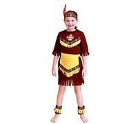 Costume indienne native américaine marron fille taille L 7-8 ans déguisement Carnaval