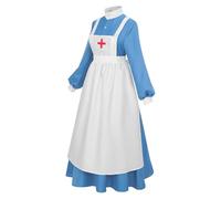 Costume Infirmière Femme - Costume d'infirmière Première Guerre Mondiale Carnaval Halloween | Robe historique avec Tablier pour fêtes Événements Théâtre Musées et Déguisements