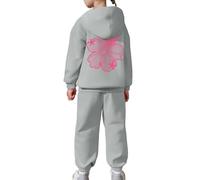 Costume Jogging Enfant Fille Survêtement Automne Hiver Vêtements Set ado Manche Longue Haut Top et Pantalons Mode Ados Filles Pantalon Sweats 2 Pièce Sweat-Shirt Encapuchonné Pull pour
