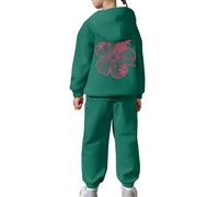 Costume Jogging Enfant Fille Survêtement Ensemble de sport pour Fitness Yoga Streetwear Sweat Capuche et Bas Tenue Running