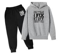 Costume Jogging Enfant Fille Survêtement Joggers Automne Sportwear Ensemble 2 Pièces Street Dance Outfit Suit Pratique et Confortable Sweat Capuche Bas de Cadeau 7-16 Ans