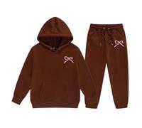 Costume Jogging Enfant Fille Survêtement Loisirs Sport Manches Longues Vêtement d'automne Printemps 2pcs Sweatshirt Capuche Encapuchonné Crop Top Bottom Sweat et Legging Ensembles 7-12 Ans