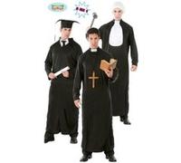 Costume Juge / Pretre / Etudiant (3 En 1) Homme - M Noir G