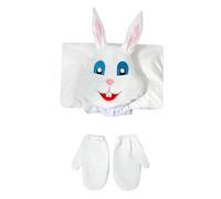 Costume Lapin Pâques Enfant Déguisement Complet Ensemble Accessoires Polyester Respirant Enfilage Facile Adapté Fêtes Scolaires Théâtre pour Enfants S, M