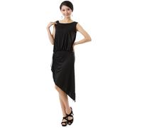 Costume Latine à Franges pour Femme Robe Salon Tenue Danse Salsa Tango | Manches Longues Strass Modèle Raffiné Dos Nu Entraînement Répétition Spectacle Matière Extensible Compétition