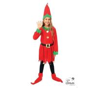 Costume Lutin de Noël Enfant Fille - PTIT CLOWN - Christmas Elf Dress - Effet Velours - Déguisement Elf de Noel 10-12 ans
