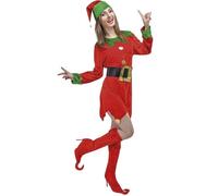 Costume Lutin du père Noël femme S/M - PTIT CLOWN - Rouge, vert et noir S/M