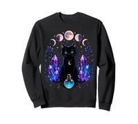 Costume Magique de Chat Noir et Lune en Cristal pour Halloween Sweatshirt