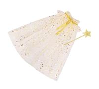 Costume magique magique comprenant baguette étoile et cape en tulle respirant pour fête d'enfants, accessoires photo, accessoires d'ambiance