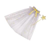 Costume magique magique comprenant baguette étoile et cape en tulle respirant pour fête d'enfants, accessoires photo, accessoires d'ambiance