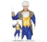 Costume Marquis Bleu Médiéval Homme Élégant Aristocrate Polyester Multi