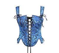 Costume médiéval Corset Bustier Désossé Overbust Corset Bodyshaper Lingerie Top, noir foncé, L