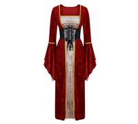 Costume Medieval Femme Robe Moyen Age Femme Costume Voyante 2Xl Elfe Robe Gothique Grande Taille De Bal Deguisement Moyen Age Hocus Pocus Deguisement Vampire Déguisement Voyage Dans Le Temps Baroque