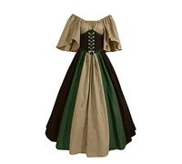 Costume Medieval Femme Robe Sorcière Femme Disfraz Para Mujer XXXXL Costume Chic Voyante Robe Rétro Médiévale pour Tenue Médiévale Corset Deguisement Renaissance Deguisement Moyen Age Velours Vert