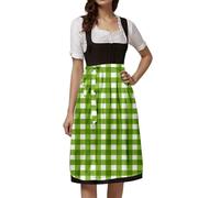 Costume médiéval grande taille - Costume de cosplay allemand pour la fête de la bière pour femme - Demi-tablier lacé - Robe traditionnelle pour les fêtes et le quotidien - Cosplay (vert, M)