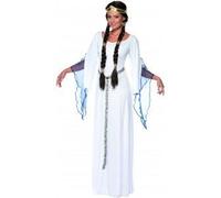 Costume Médiéval Guenievre - Multicouleur - Adulte - Polyester - Blanc M