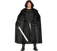 Costume médiéval noir de chevalier de la nuit pour homme