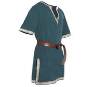 Costume médiéval pour garçons Chemise Historique à Manches Longues pour Enfants vêtement de Personnage thématique en Tissu Confortable (Green, 3-4 Years)