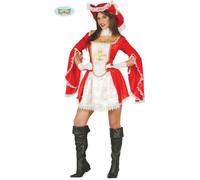 Costume mousquetaire femme - Marque - Rouge et blanc - Taille M/L - Velours et dentelle M