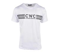Costume National, Homme, Tops, Blanc, Taille: M T-shirt en coton avec design unique