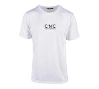 Costume National, Homme, Tops, Blanc, Taille: M T-shirt en coton avec design unique