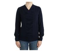 Costume National - Pull Élégant à Col en V en Bleu Foncé - Femme - Pulls - Bleu - Taille: 36 FR