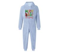 Costume Noel Bebe 1 An Grenouillere Hiver - Barboteuse D'Hiver En Polaire Confortable Combinaison À Capuche Pyjama Doux Avec Imprimé Festif Vêtements De Jeu Tout-Petits (Light Blue 11-12 Years)